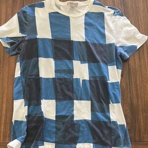 Blue and White Checkered Men's Shirt
